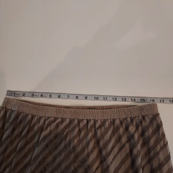 Soft Surroundings Diagonal Ribbon Pattern Tan Maxi Pull-On Skirt Size Large - Picture 5 of 6